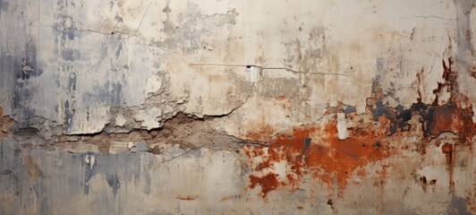 Fototapeta premium Weathered Concrete Wall with Deep Cracks and Peeling Paint