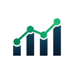 business chart of growth stock graph icons financial rise up increase profit green line dot graph going up