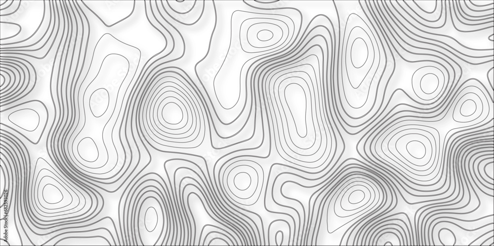 Poster topographic map white abstract background with contour lines. black and white abstract background ve
