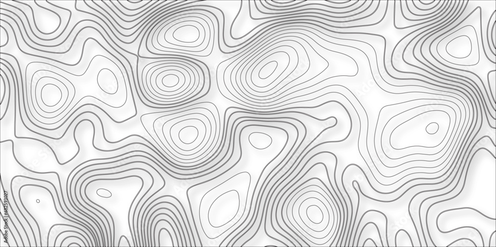 Poster topographic map white abstract background with contour lines. black and white abstract background ve