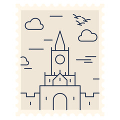 Kremlin Stamp Illustration
