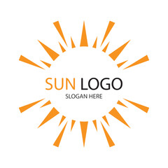 sun logo design vector illustration on white background