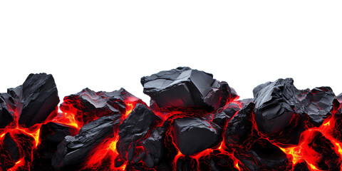 burning rocks hot coals embers