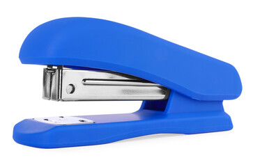 One new blue stapler isolated on white