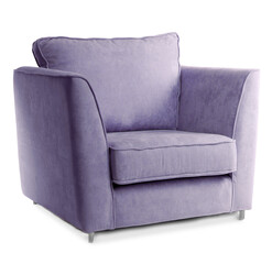 One comfortable lilac color armchair isolated on white