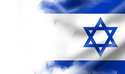 National flag of Israel on white background, illustration