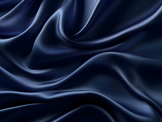 Fototapeta premium Luxury navy blue cloth and fabric background, abstract dark blue clothing fabric background, ai generated photo