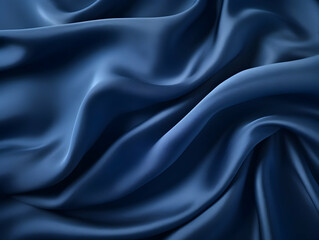 Fototapeta premium Luxury navy blue cloth and fabric background, abstract dark blue clothing fabric background, ai generated photo