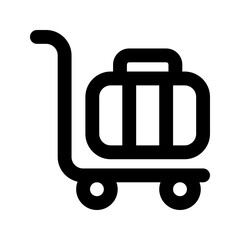 luggage cart line icon