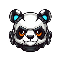 panda robot head mascot