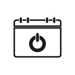 Switch on calendar page icon. Vector illustration. EPS 10.