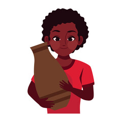 kwanzaa boy with pot