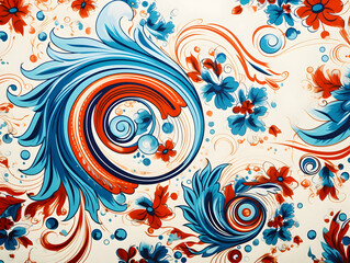 Fototapeta premium Seamless printing pattern design, printing pattern for clothing, printing texture for all over printing, ai generated photo
