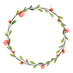 floral frame wreaths,
Hand-drawn floral frame.