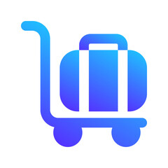 luggage cart gradient fill icon