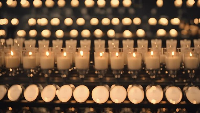 Closeup machine that automatically labeling each candle with brand scent name.