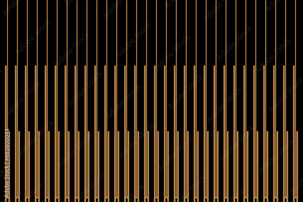 Aufkleber vertical stripe of regular pattern. design lines gold on black background. design print for illustra