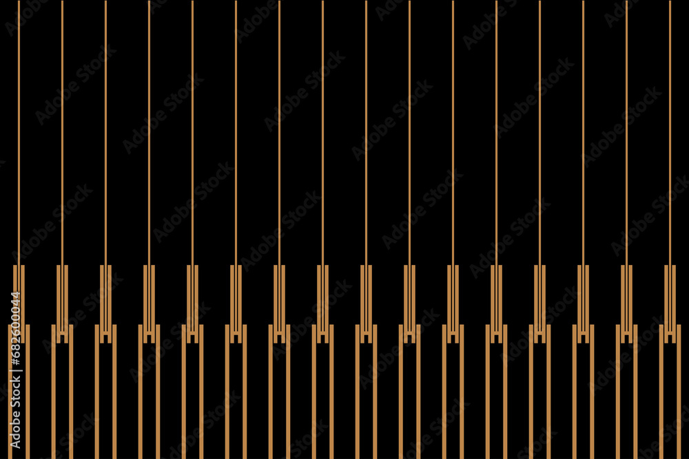 Aufkleber vertical stripe of regular pattern. design lines gold on black background. design print for illustra