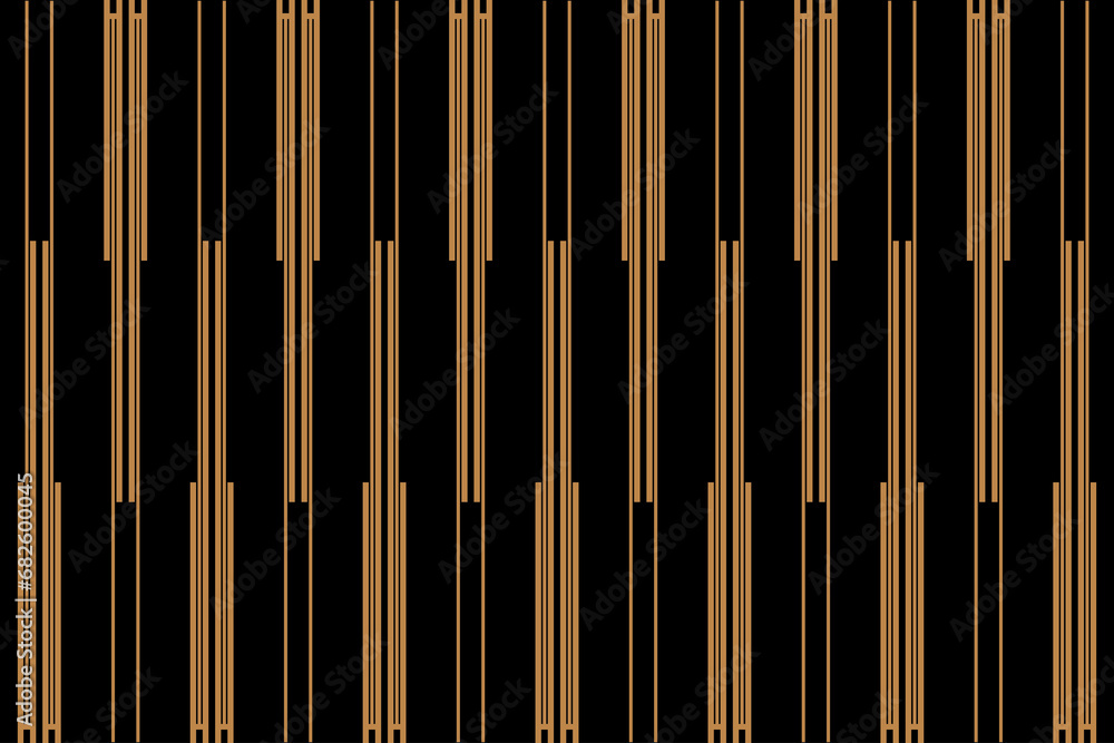 Aufkleber vertical stripe of regular pattern. design lines gold on black background. design print for illustra