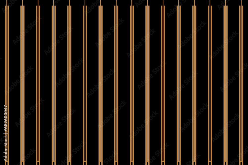 Aufkleber vertical stripe of regular pattern. design lines gold on black background. design print for illustra