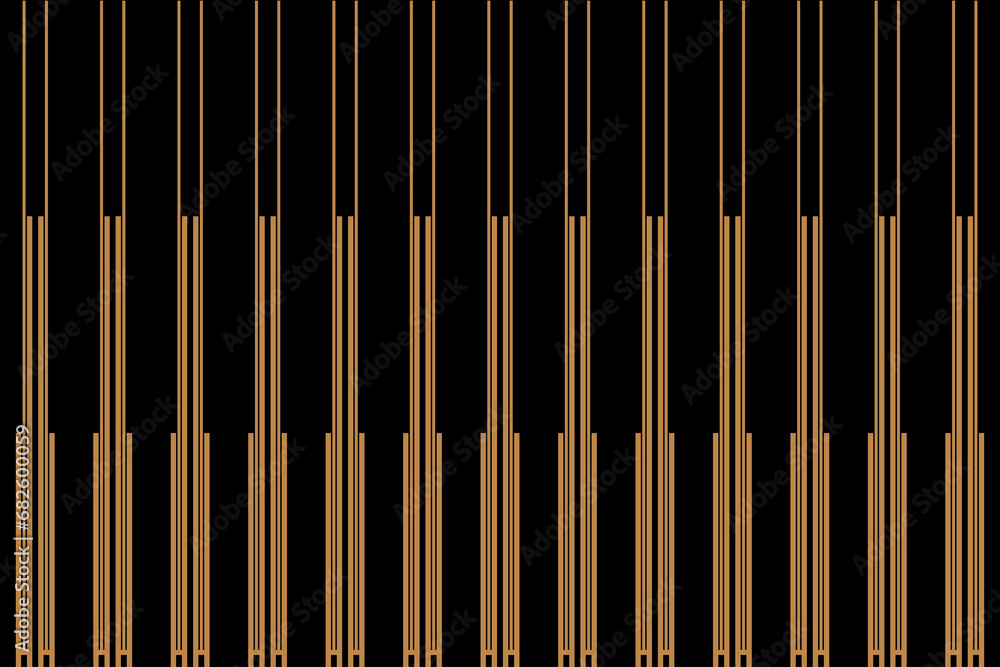Aufkleber vertical stripe of regular pattern. design lines gold on black background. design print for illustra