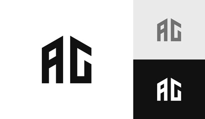 Letter AG with house shape logo design