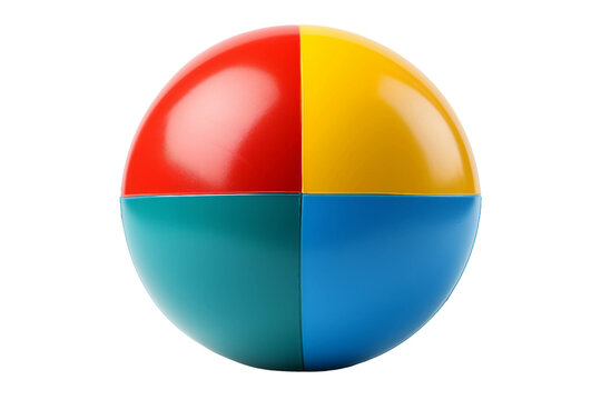 A deflated beach ball, transparent background, isolated image, generative AI