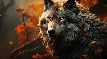 Tuinposter amazing wolf wallpaper © avivmuzi
