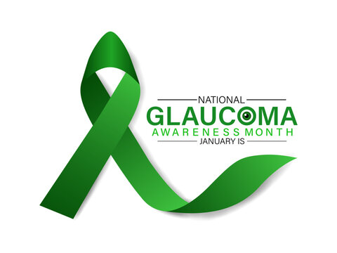 Glaucoma Awareness Month in January .Green ribbon.  Its know save your eyes. Banner, poster, card, background design. Vector design .