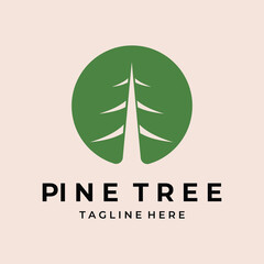 pine tree logo vector Creative Minimal design template. Symbol for Corporate Business Identity