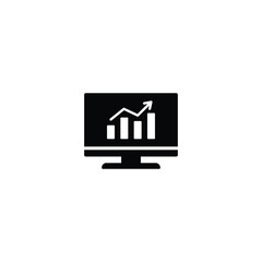 Monitor with Graph icon vector