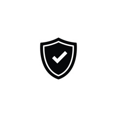 Shield with check mark icon vector