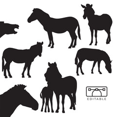 zebra silhouette set 