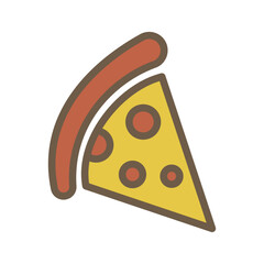 Pizza Icon Vector Cartoon Style