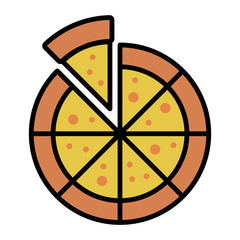 Pizza Icon Vector Cartoon Style