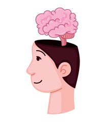 man with brain think