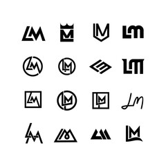 Lm initial Letter logo icon design - obrazy, fototapety, plakaty
