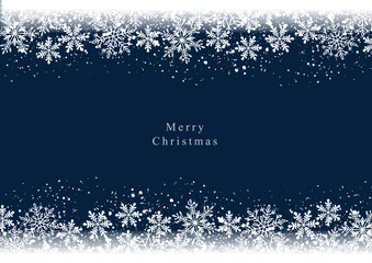 Merry Christmas background　クリスマスの雪の結晶の背景フレーム - obrazy, fototapety, plakaty