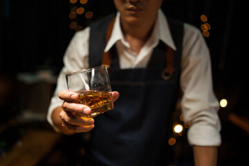 Businessmen in suits drinking  Celebrate whiskey