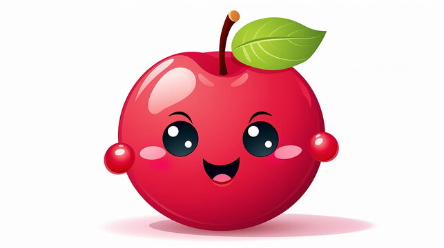 cranberry character in cute funny with cartoon kawaii style on white background
