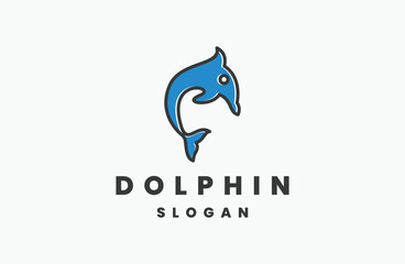 Fototapeta premium dolphin logo template vector illustration