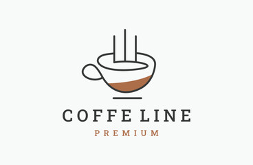 Coffee cup logo design vector template.