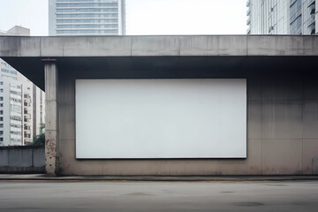 Blank billboards in the city of modern architecture