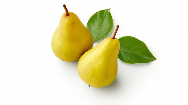 pears isolated on white background fresh fruit