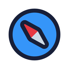 compass flat line icon