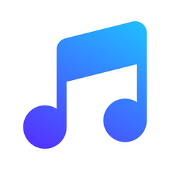 music note gradient fill icon