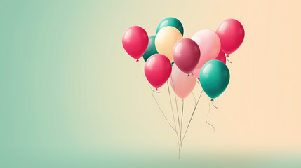 balloons on a blue background