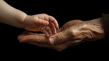 Fototapeta premium Generations united in one touch - a heartfelt moment that speaks a thousand words.
