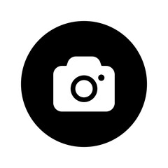 camera glyph circular icon
