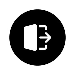 logout glyph circular icon
